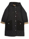 Women's Diamond Quilted Hoodie Single Coat Black - BURBERRY - BALAAN 2