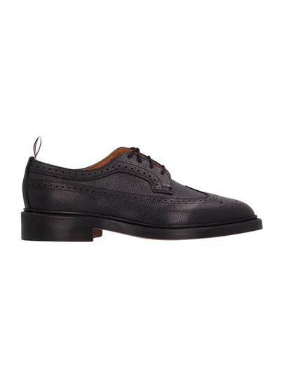 Men's Three Stripes Tab Pebble Grain Long Wing Sole Brogue Black - THOM BROWNE - BALAAN 2