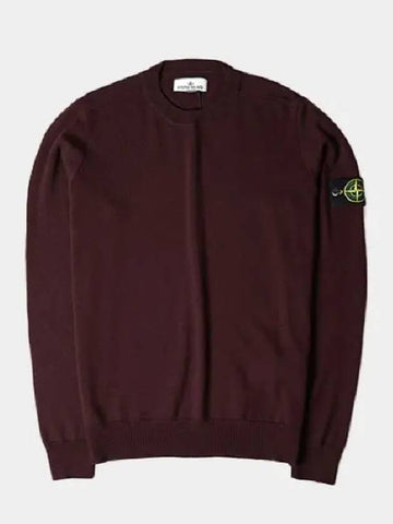 Patch crew neck burgundy kids knit 7316512A5 V0011 - STONE ISLAND - BALAAN 1