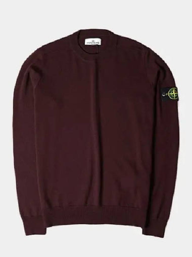 Patch crew neck burgundy kids knit 7316512A5 V0011 - STONE ISLAND - BALAAN 1