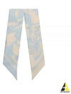 Logo Print Mini Silk Scarf Beige Blue - SALVATORE FERRAGAMO - BALAAN 2