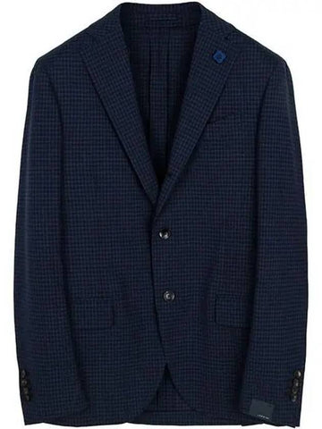 Blue Check Wool Blazer Jacket EC530AF ECRP48593 1210106 - RVR LARDINI - BALAAN 1