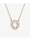 Una Crystal Round Cut Necklace White Rose Gold - SWAROVSKI - BALAAN 2