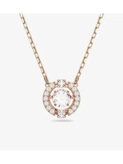 Una Crystal Round Cut Necklace White Rose Gold - SWAROVSKI - BALAAN 2