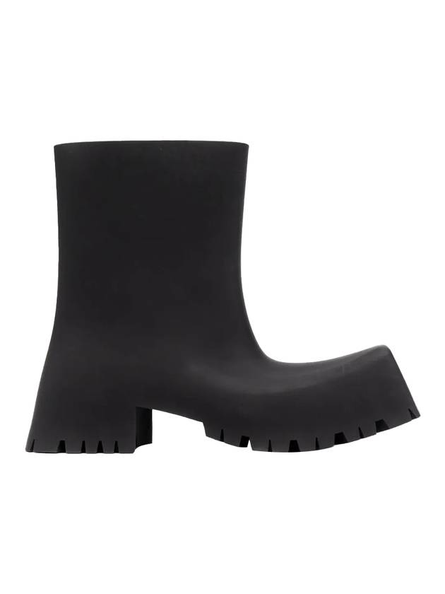 Women's Square Toe Rubber Trooper Middle Boots Black - BALENCIAGA - BALAAN 1