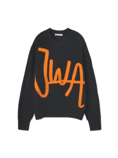 Logo Cable Knit Top Black - JW ANDERSON - BALAAN 1