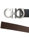 Gancini Reversible Adjustable Leather Belt Black Dark Brown - SALVATORE FERRAGAMO - BALAAN 3