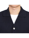 Logo Patch Rib Cardigan Navy - THOM BROWNE - BALAAN 7