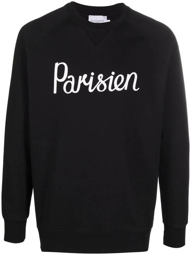 Parisian Classic Cotton Sweatshirt Black - MAISON KITSUNE - BALAAN 1