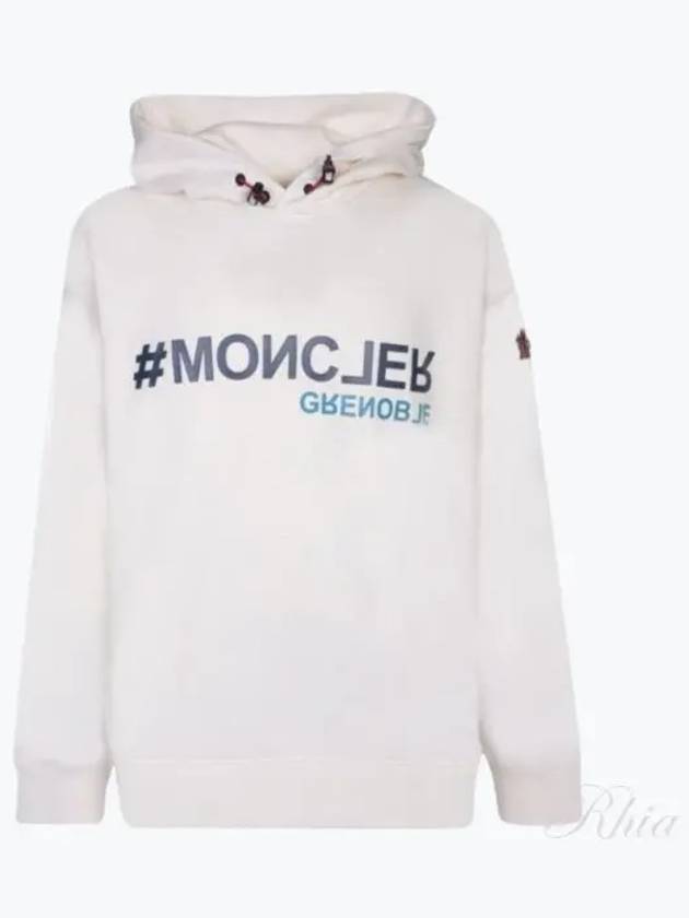 Logo Print Hoodie White - MONCLER - BALAAN 2