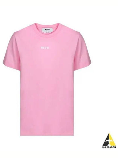 Micro Logo Short Sleeve T-Shirt Pink - MSGM - BALAAN 2