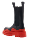 Tire Chelsea Boots Black Red - BOTTEGA VENETA - BALAAN.