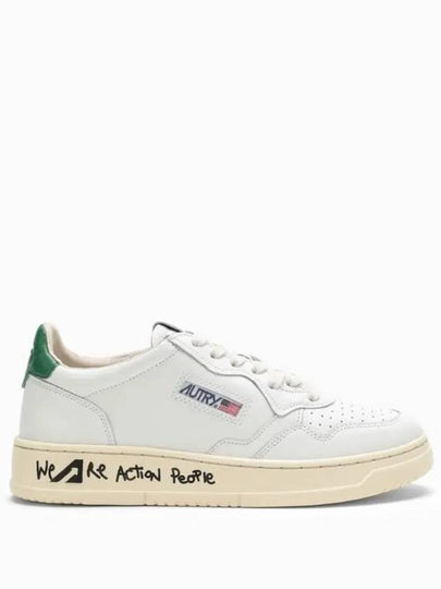 Women's Medalist Suede Lettering Low-Top Sneakers White - AUTRY - BALAAN 2