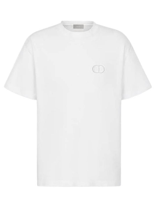 CD Icon Relaxed Fit Organic Cotton Short Sleeve T-Shirt White - DIOR - BALAAN 1