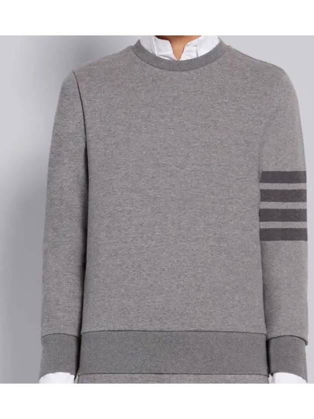 4 Bar Tonal Crew Neck Sweatshirt Grey - THOM BROWNE - BALAAN 2