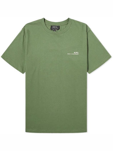 Men's Item Logo Cotton Short Sleeve T-Shirt Green - A.P.C. - BALAAN 1