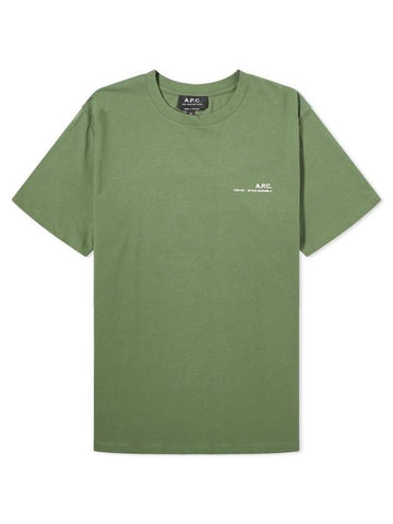 Men's Item Logo Cotton Short Sleeve T-Shirt Green - A.P.C. - BALAAN 1