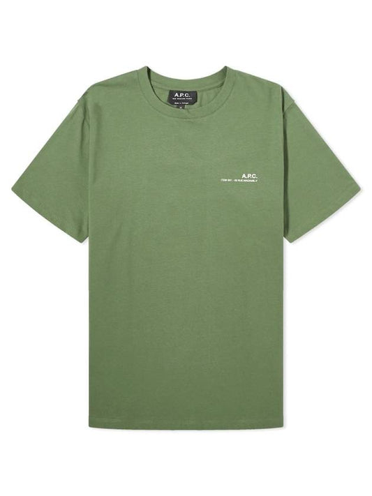 Men's Item Logo Cotton Short Sleeve T-Shirt Green - A.P.C. - BALAAN 1