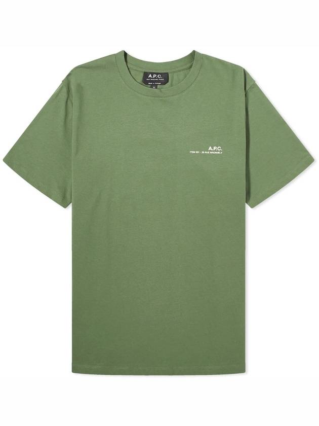 Men's Item Logo Cotton Short Sleeve T-Shirt Green - A.P.C. - BALAAN 1