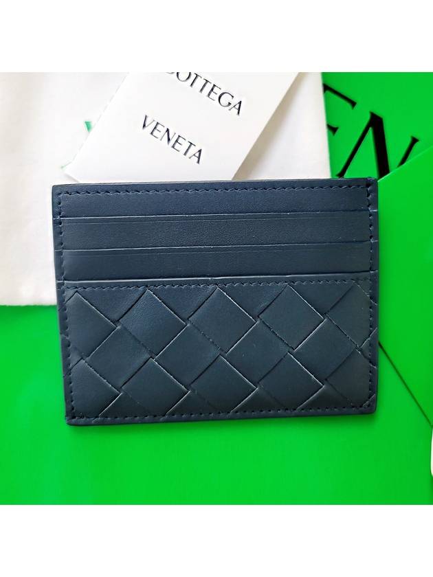 Intrecciato Leather Card Wallet Deep Blue - BOTTEGA VENETA - BALAAN 2