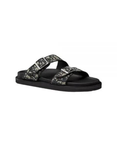 Aqua Oblique Jacquard Sandals Black Beige - DIOR - BALAAN 2