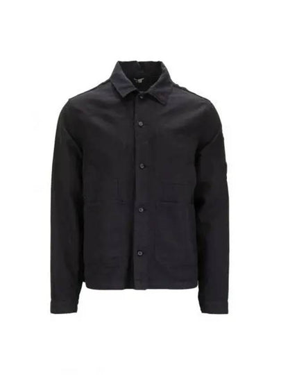 Cotton Linen Over Long Sleeve Shirt Black - CP COMPANY - BALAAN 2