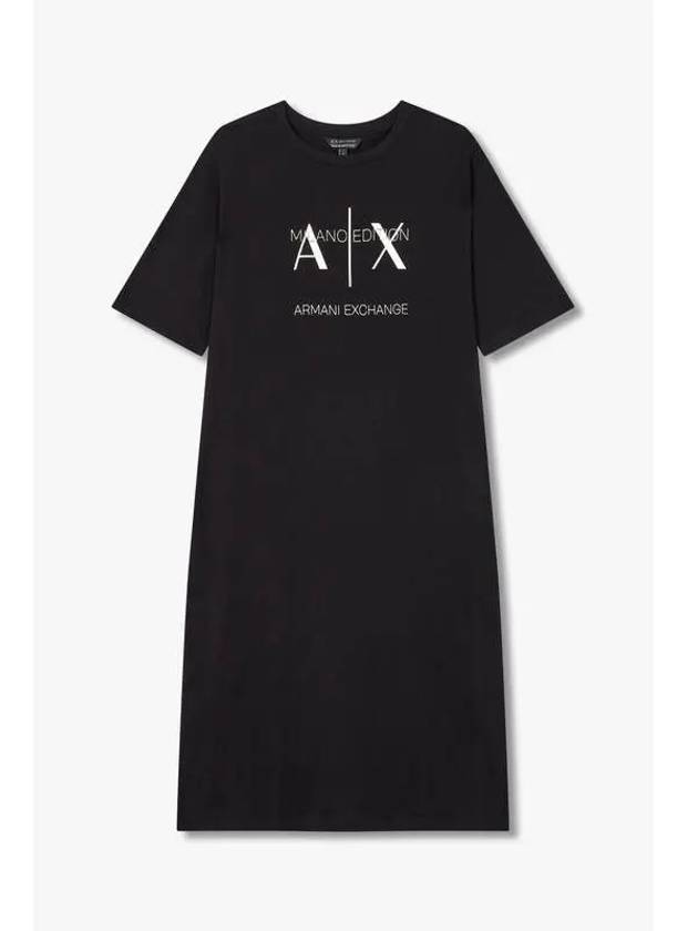 Women s Taping Logo Crew Neck Dress Black - ARMANI EXCHANGE - BALAAN 1