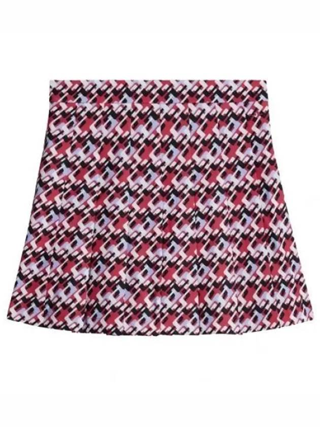 Women's Adina Print Pleated Skirt Red - J.LINDEBERG - BALAAN 2