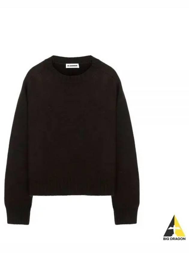 Crew Neck Wool Knit Top Dark Brown - JIL SANDER - BALAAN 2