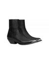 Leon Metal Toe Shiny Calfskin Zipped Ankle Boot Black - CELINE - BALAAN 2