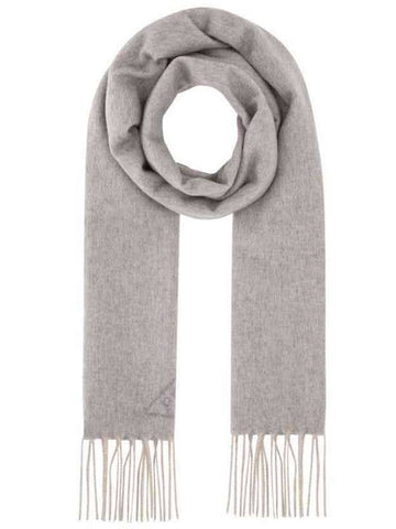 double cashmere muffler light gray - PRADA - BALAAN.