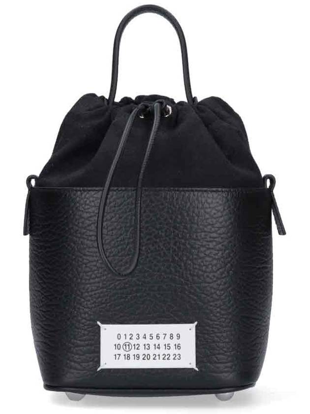 5AC Number Logo Texture Leather Bucket Bag Black - MAISON MARGIELA - BALAAN 2