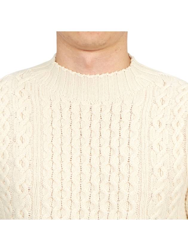 Crew Neck Lambswool Knit Top Ivory - DRUMOHR - BALAAN 7