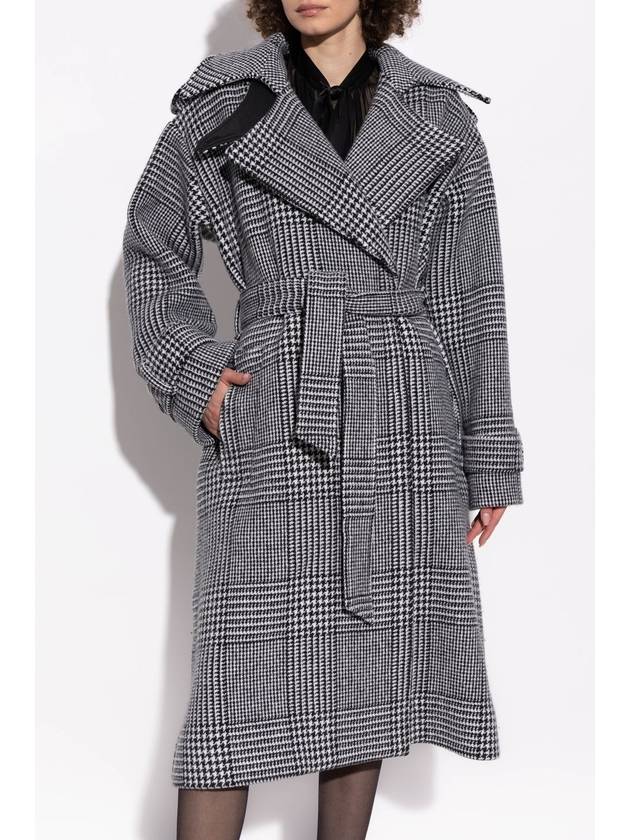 Dolce & Gabbana Coat With Check Pattern, Women's, Black - DOLCE&GABBANA - BALAAN 3