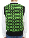 Wool Jacquard V-neck Knit Vest Green - AMI - BALAAN 5