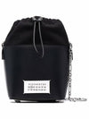 5AC Number Logo Texture Leather Bucket Bag Black - MAISON MARGIELA - BALAAN 3