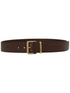 Metal Buckle Logo Leather Belt Sienna - MIU MIU - BALAAN 1