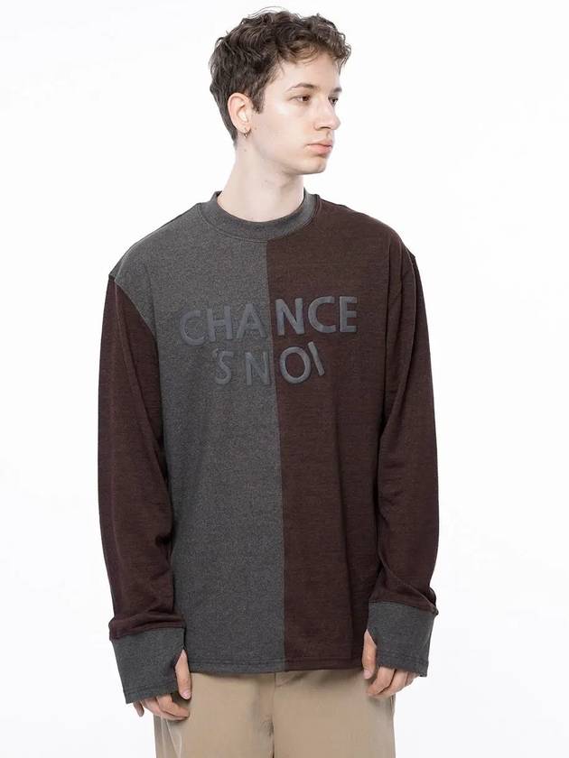 Men s M243MT02BR Snowy Reverse Rib Crew Neck Sweatshirt Brown Charcoal - CHANCE'S NOI - BALAAN 1