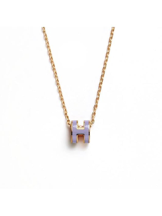 Mini Pop H Pendant Necklace Gold Lilas - HERMES - BALAAN 1