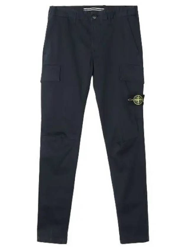 Logo Patch Cargo Straight Pants Navy - STONE ISLAND - BALAAN 2