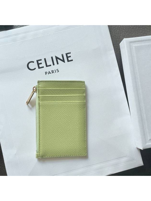 Zipper Grained Calfskin Card Wallet Light Jade - CELINE - BALAAN 8