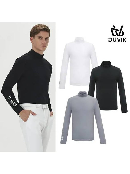 Men s half neck base brushed long sleeved T shirt DE3MTS151WH - DUVIK - BALAAN 2