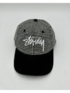 AU Australia HOUNDSTOOTH Low Pro Cap ST7235002 Black ONE SIZE - STUSSY - BALAAN 6