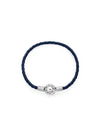 Moments Round Clap Leather Bracelet Blue - PANDORA - BALAAN 3