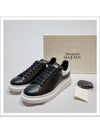 Oversized Leather Tab Low Top Sneakers Black - ALEXANDER MCQUEEN - BALAAN 5