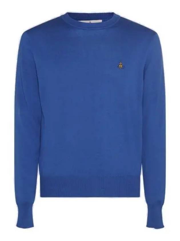 ORB Embroidered Crew Neck Knit Top Blue - VIVIENNE WESTWOOD - BALAAN 2