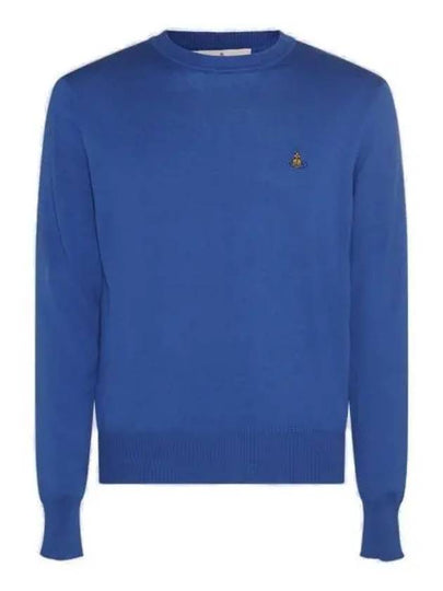 ORB Embroidered Crew Neck Knit Top Blue - VIVIENNE WESTWOOD - BALAAN 2