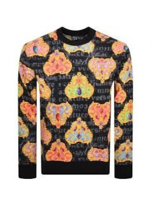 Heart Print Sweatshirt Black - VERSACE - BALAAN 1