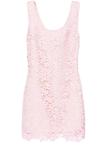 Self-Portrait Pink Floral Lace Mini Dress Clothing - SELF PORTRAIT - BALAAN 1