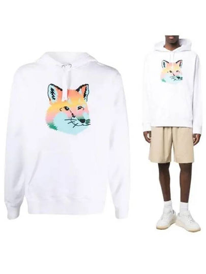 Men's Vibrant Fox Head Hoodie White - MAISON KITSUNE - BALAAN 2